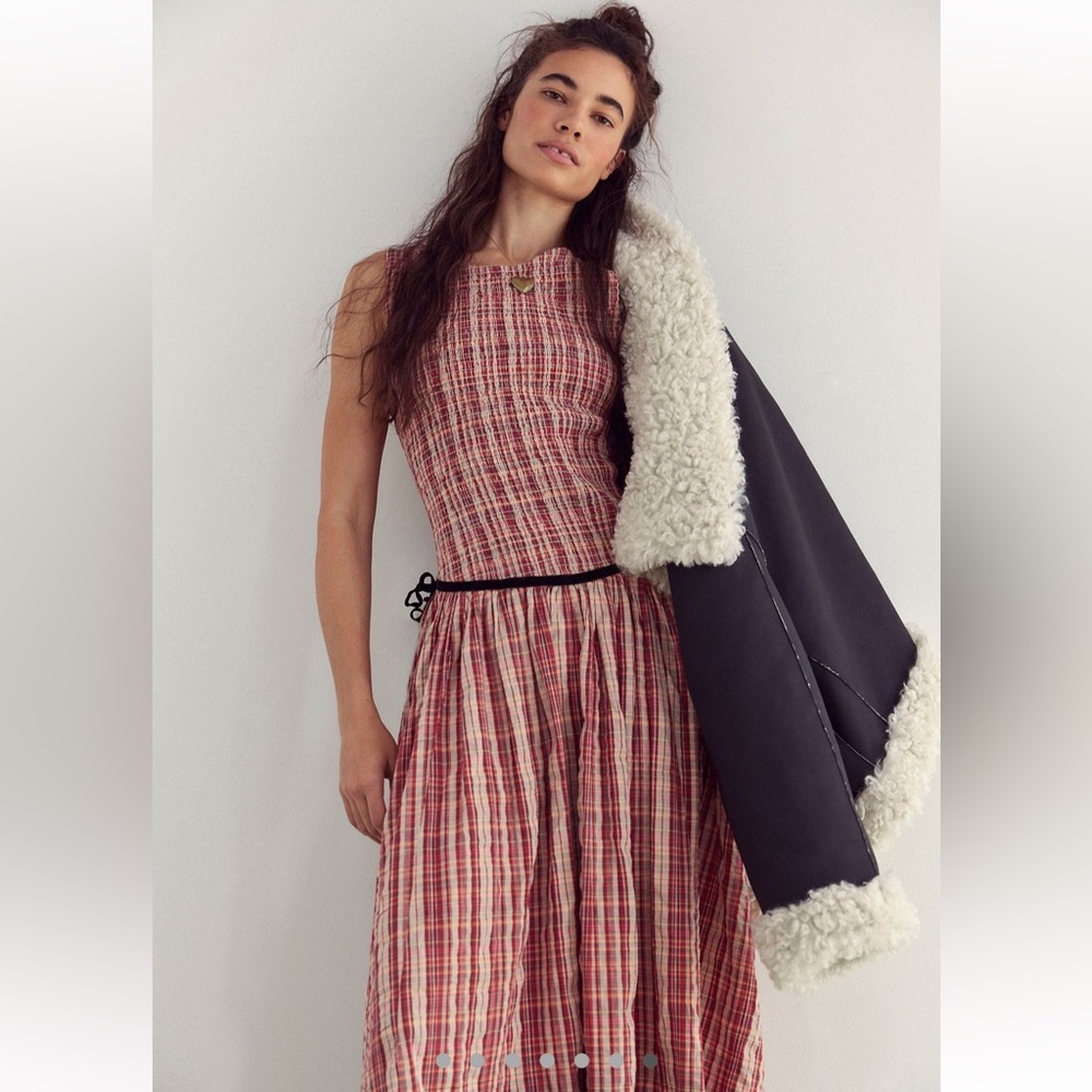 Free People Nightingale Plaid Midi Dress